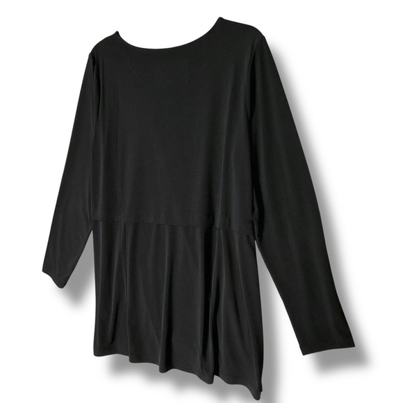 Susan Graver Modern Essentials Top Sz L V-Neck Liquid Knit Tunic Black Capsule M - Picture 9 of 11